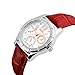 J.Market Womens Quartz Watch 50 Meters Waterproof Quartz Fashionable Watch with Genuine Leather Band (Red)
