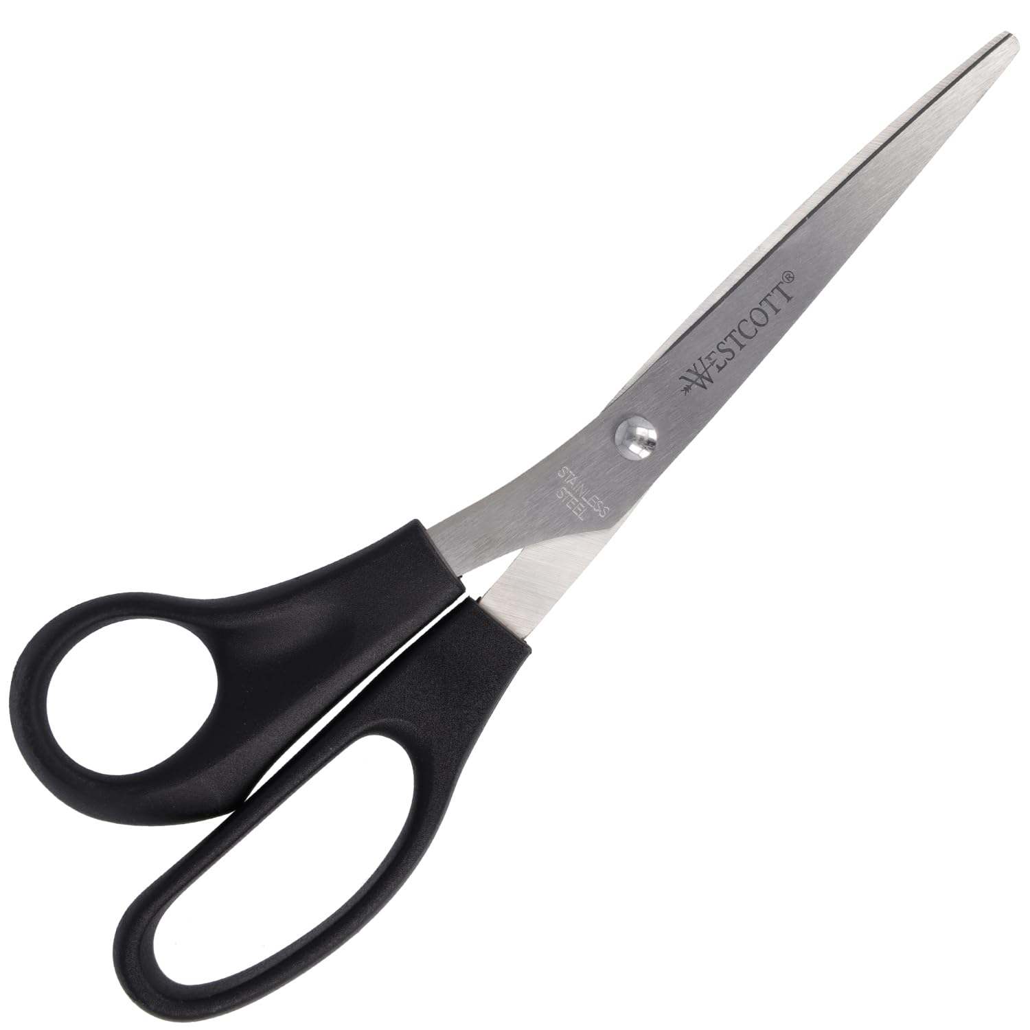 Westcott Scissors 8’ (20.3 cm) Black Lefty | Office Scissors with Black Plastic Handles | Extra-Sharp Blade, Stainless Steel | E-31182 00