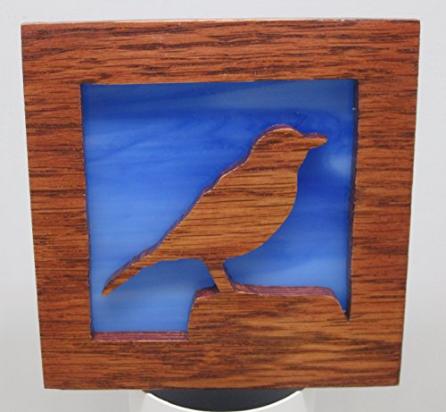 Stain glass night light bird silhouette Handmade in the USA
