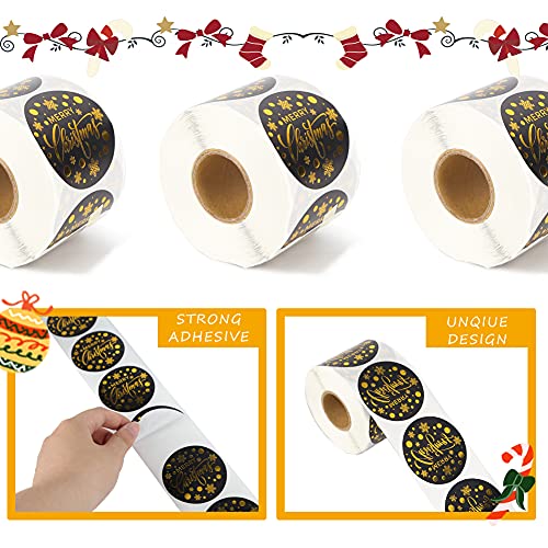 Koogel 500 pcs Christmas Present Labels, 1.5 Inch Self Adhesive Christmas Gift Tags Christmas Gift Tag Present Tags Sticker for Bookmarks Scrapbooks Gift Paper Wrappers Christmas Gift Labels