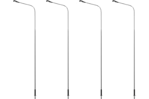 MECCANIXITY Model Railway LED Lamppost Lamps White Post Lights 1/50 Scale 20cm 7.87inch 3V, Pack of 4