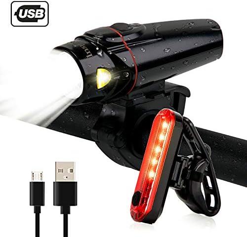 Bike Lights Front and Back, Inspirebike USB Rechargeable LED Bicycle Light，with Free Bike Tail Light - Best Cycling Light Universal Fits for Any Road Mountain Bike