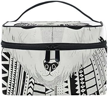 OREZI Large Multifuncation Cosmetic Bag Makeup Travel Toiletry Travel Kit Organizer Case with Quality Zipper Portable Wolf In Scarf Makeup Bag for Women