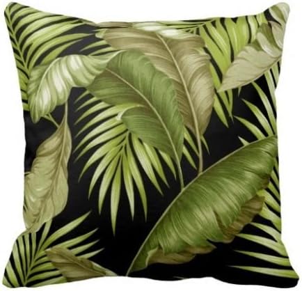 LOVEPreferred 20X20 Inch Hawaiian Tropical Leaves Home Decor Personalized Retro Cotton Linen Throw Pillow Case Decorative