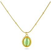 KKANDPP Pendant Necklace for Women, Dainty 18K Plated Gold Stone Chain Choker Necklace,Layered Necklace Jewelry Gifts for Women