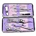 Black Sale Friday Deals Cyber Sales Monday Deals Sales-Valentoria12 in 1 Stainless Steel Manicure Pedicure Set Nail Clippers Cleaner Nail Scissors Nail Clippers Kit with PU Leather Case (Pattern A)