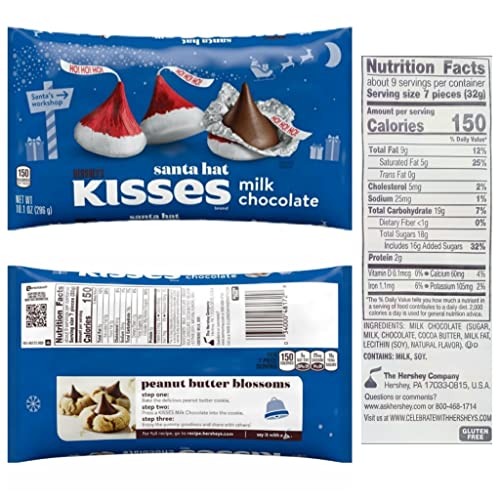 Hersheys Kisses Limited Edition Christmas Candy Santa Hat, Candy Cane
