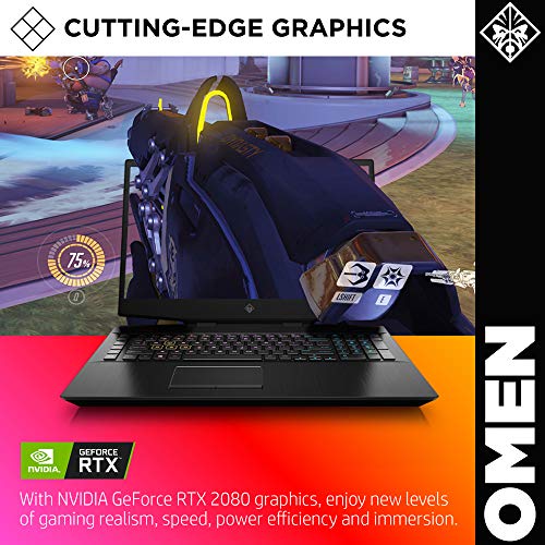 Omen by HP 2019 17-Inch Gaming Laptop, Intel i7-9750H Processor, NVIDIA RTX 2080 8 GB, 16 GB RAM, 256 GB SSD & 1 TB HDD, VR Ready, Windows 10 Home (17-cb0050nr, Black)