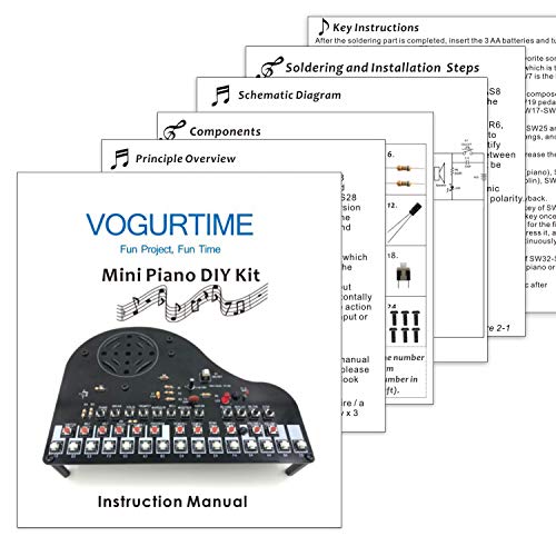 VOGURTIME DIY Piano Soldering Project Kit Electronics Solder Practice