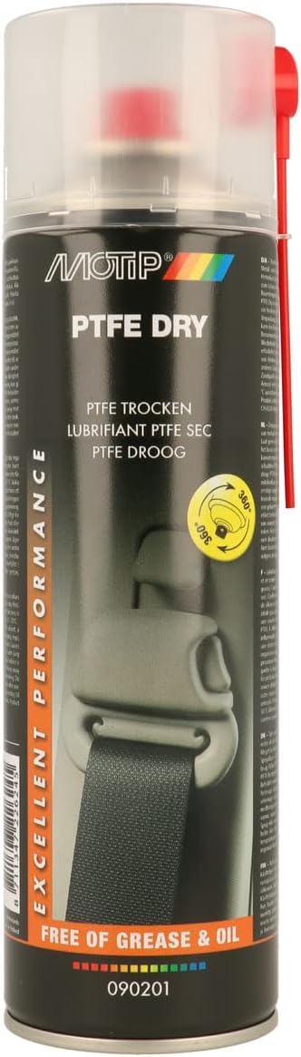 MOTIP M090201 PTFE Dry Spray Lubricant 500ml Metal Plastic Wear Sticking