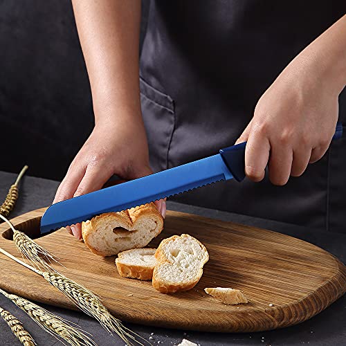 Blue Professional Kitchen Knife Chef Set, Kitchen Knife Set Stainless Steel, Kitchen Knife Set Dishwasher Safe with Sheathes