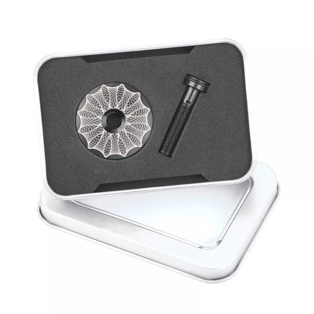 DONGKER Bike Stem Top Cap Cover with Bolts 1 1/8", Titanium Alloy Bicycle Headset Cover Waterproof for Mountain Bike Folding Road Bike MTB