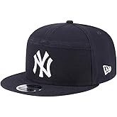 New Era NY New York Yankees 9FIFTY Split Panel Cotton Canvas Snapback Cap, Adjustable Hat Blue