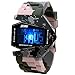 Military Cool LED Display Colorful Light Digital Sport Water-proof Stealth fighter Style Wrist Watches with Silicone Strap - Grey