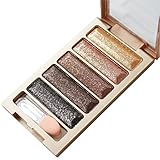 Fullkang New 5 Color Glitter Eyeshadow Makeup Eye Shadow Palette