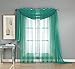 Window Elements Diamond Sheer Voile 56 x 216 in. Curtain Scarf, Grey Teal