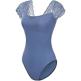 Lanbodance Women's Short Sleeve Leotards for Ballet Dance Adult Ballerina Dance Costume