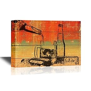 Beer Bottles and Glass on Vintage Wood Style Background