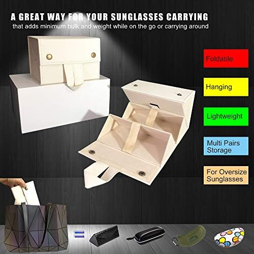 PU Eyeglasses Storage Case Box Multiple Hanging Eyewear Holder Display SMARTTOP 5-Slot Travel Sunglasses Organizer Collector