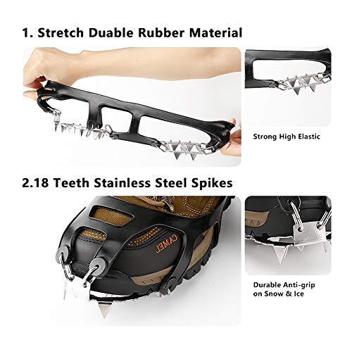Cosyzone Traction Cleats Micro Ice Spikes for Shoe/Boots Safe for Walking, Jogging, Climbing and Hiking(M
