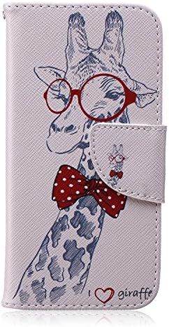 iPhone 6S Case, iPhone 6 Case, PU Leather Folio Wallet Flip Protective Skin Case with Magnetic Closure for Apple iPhone 6/6S 4.7 inch (Built-in Credit Card/ID Card Slot) (I Love Giraffe)