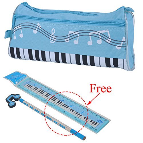 PUNK Waterproof Zipper Pen Bag Music Theme Pencil Case Large Capacity 4 Colors