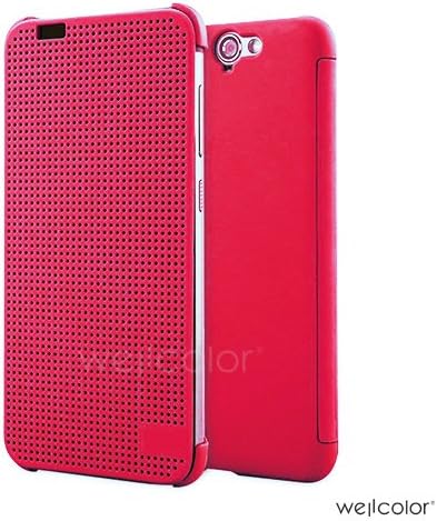 Wellcolor A9 Latest Fashion Ultra Slim Dot View Flip Case Cover-Retail Packaging for HTC One A9(Rose)