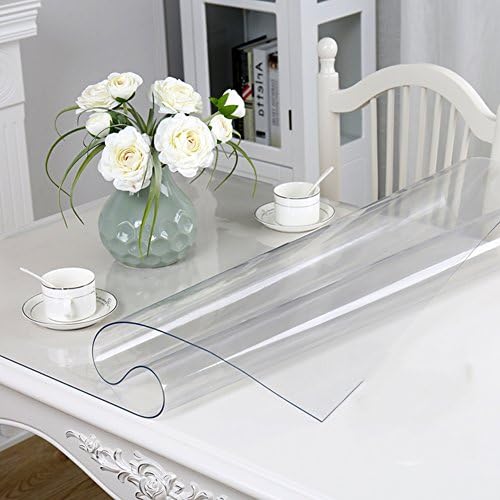 ONETWO Waterproof oil-proof Anti slip tablecloth,Coffee table Pvc waterproof tablecloth Anti-hot soft glass Waterproof outdoor tablecloth Frosteddust-proof tablecloth Table mat -A 90x160cm(35x63inch)