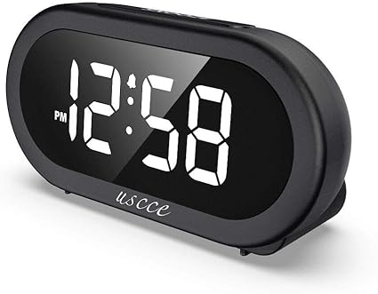 Amazon Com Uscce Small Led Digital Alarm Clock With Snooze Easy To Set Full Range Brightness Dimmer Adjustable Alarm Volume With 5 Alarm Sounds Usb Charger 12 24hr Compact Clock For Bedrooms Bedside Desk