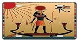 Egyptian License Plate by Ambesonne, Ancient Figure