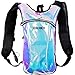 SOJOURNER Hydration Pack Backpack - 2L Water Bladder Included for Festivals, Raves, Hiking, Biking, Climbing, Running and More (Iridescent - Blue)