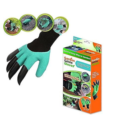 GTC Arden Genie Gloves with Built in Claws for Digging Planting Nursery Plants, Garden Gloves Easy to dig and Plant Safe for Rose Pruning - 1 Pair (701-1)