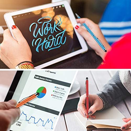 Stylus Pen, UROPHYLLA Stylus Pens for Touch Screens, 2 in 1 Capacitive Stylus Ballpoint Pen Stylus for iPad, Tablet, iPhone, Kindle, Samsung and Other Touch Screen Devices (Multicolor-12 Pack)