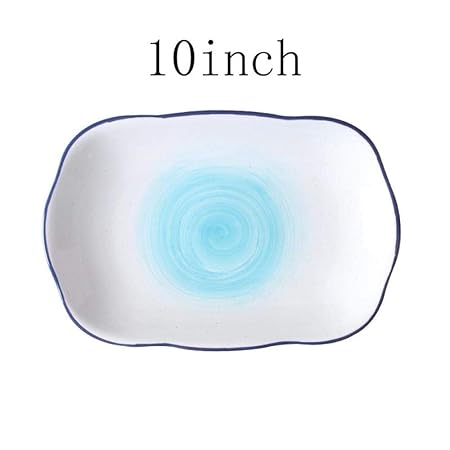 1 UNIDS Creativo Plato Cena Rosa Azul De Cerámica De Porcelana ...