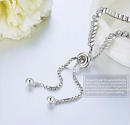 J.Vénus Damen Schmuck, 925 Sterling Silver Bling Damen Armband, handgefertigt, einstellbar, stilvoll und schön, Schmuck mit Etui