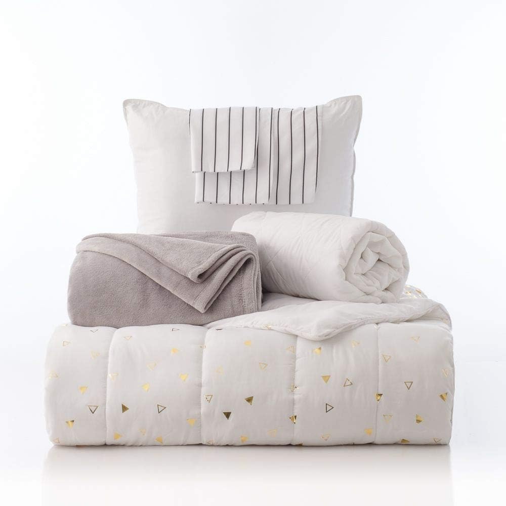 OCM College Dorm Room Essentials 7Piece Bedding Bundle