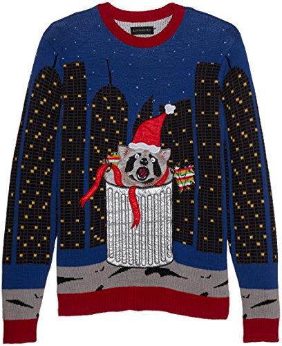 Blizzard Bay Men's Raccoon City Led Crew Neck Ugly Xmas