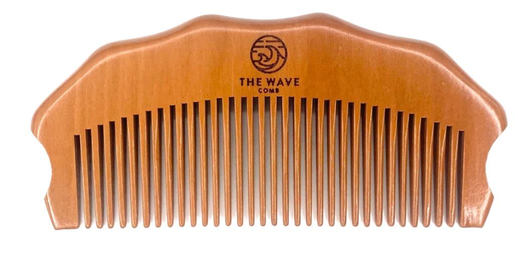 Online Rhino Ltd Acupressure Comb - Wave Comb for Pain Management & Anxiety Relief - Peach Wood - Unisex Adults
