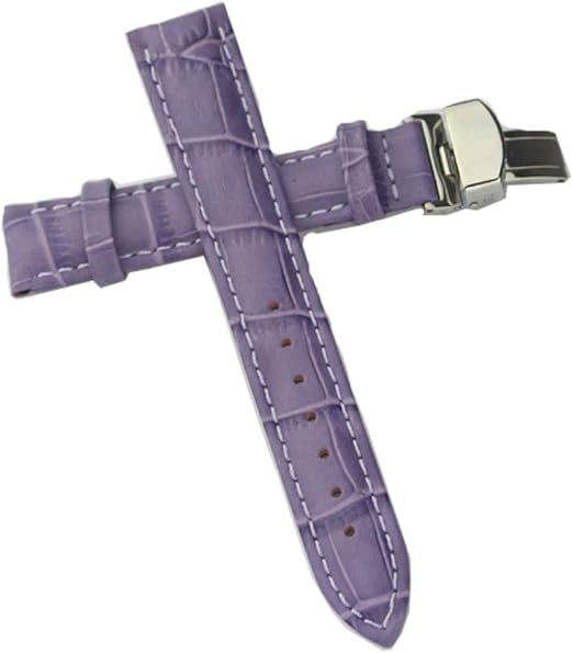 purple leather watch strap