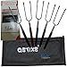 RiLahy QSticksTM 36 inch Premium Telescoping Marshmallow Roasting Sticks - 5 Hot Dog Forks & Smores Skewers and Get a Free Bag + Campfire Cooking Cheat Sheet - Camping Tools, Fire Pit Accessories