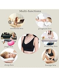 PRETTYWELL Sujetadores de dormir para dama, cómodos, sin costuras, inalámbricos, elásticos, paquete de 3 sujetadores de yoga, con almohadillas extraíbles