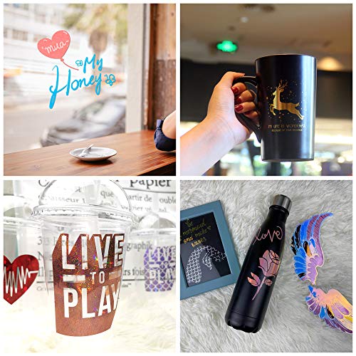 AISHNA Permanent Vinyl Bundle 12" X 12" Adhesive Vinyl Sheets, 1