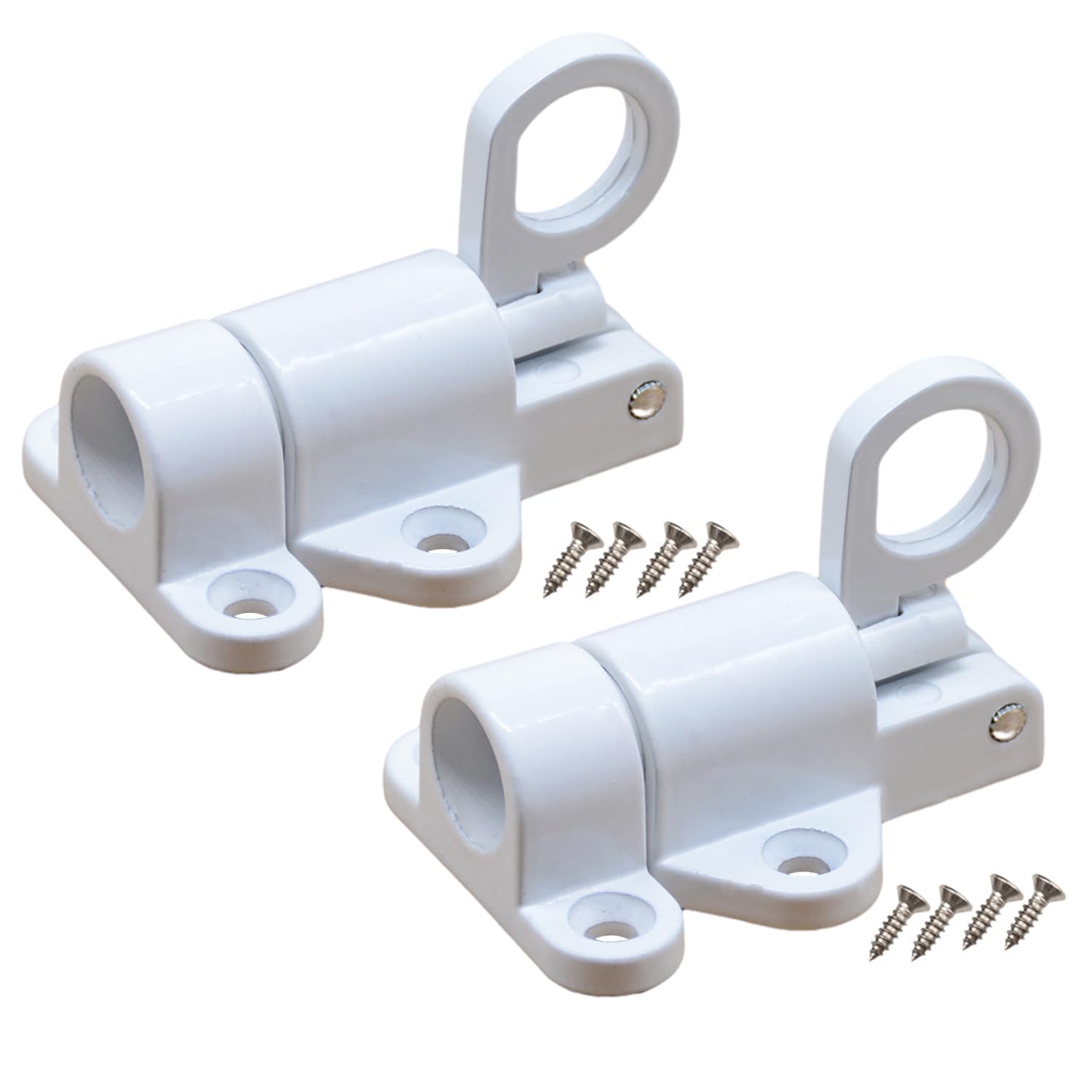 MAXQUU 2-Piece Aluminum Automatic Spring Latch with 8 Screws, Thickened Bounce Lock for Doors, Windows, Cabinets