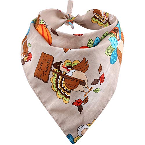 KZHAREEN Thanksgiving Dog Bandana Reversible Triangle Bibs Scarf Accessories for Dogs Cats Pets Animals