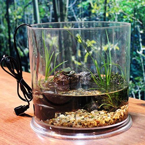 Saim Round Betta Fish Tank, Aquarium 2.5 Gallon Desktop Breeding Tank