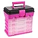 Juvale Pink Tackle Box for Women, 4 Drawer, 13 Compartment Tool Storage Organizer for Crafts, Dolls, Nail Kits, Sewing (10 x 10 Inches)