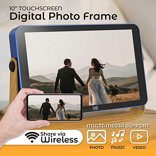 Kodak 10Inch Smart Touch Screen Rechargeable Digital Picture Frame, Wi