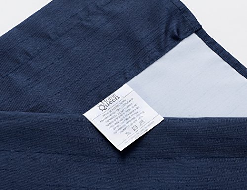 Home Queen Solid Rod Pocket Room Darkening Curtain Valance Window Treatment for Living Room, Short Straight Drape Valance, 2 Pieces, 37 X 18 Inch, Navy
