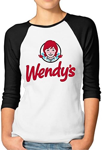 CUPP Women's Wendys Logo Women Raglan Sleeve Baseball Tshirts Black