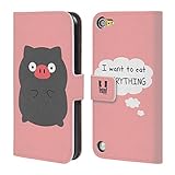 Head Case Designs Greedy Pig Little Doses Of Nonsense And Randomness Leather Book Wallet Case Cover for iPod Touch 5th Gen / 6th Gen